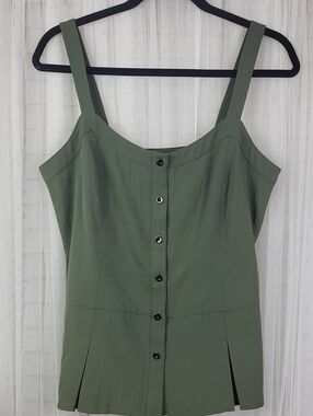 Banana Republic Olive Green Button-Front Camisole. Size M